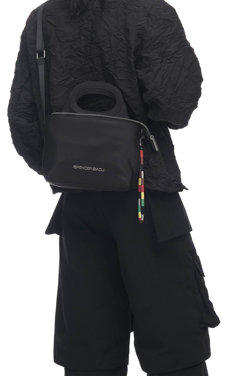 BLACK SMALL 2-IN-1 TOTE BAG – SPENCER BADU BLACK SMALL 2-IN-1 TOTE BAG – SPENCER BADU