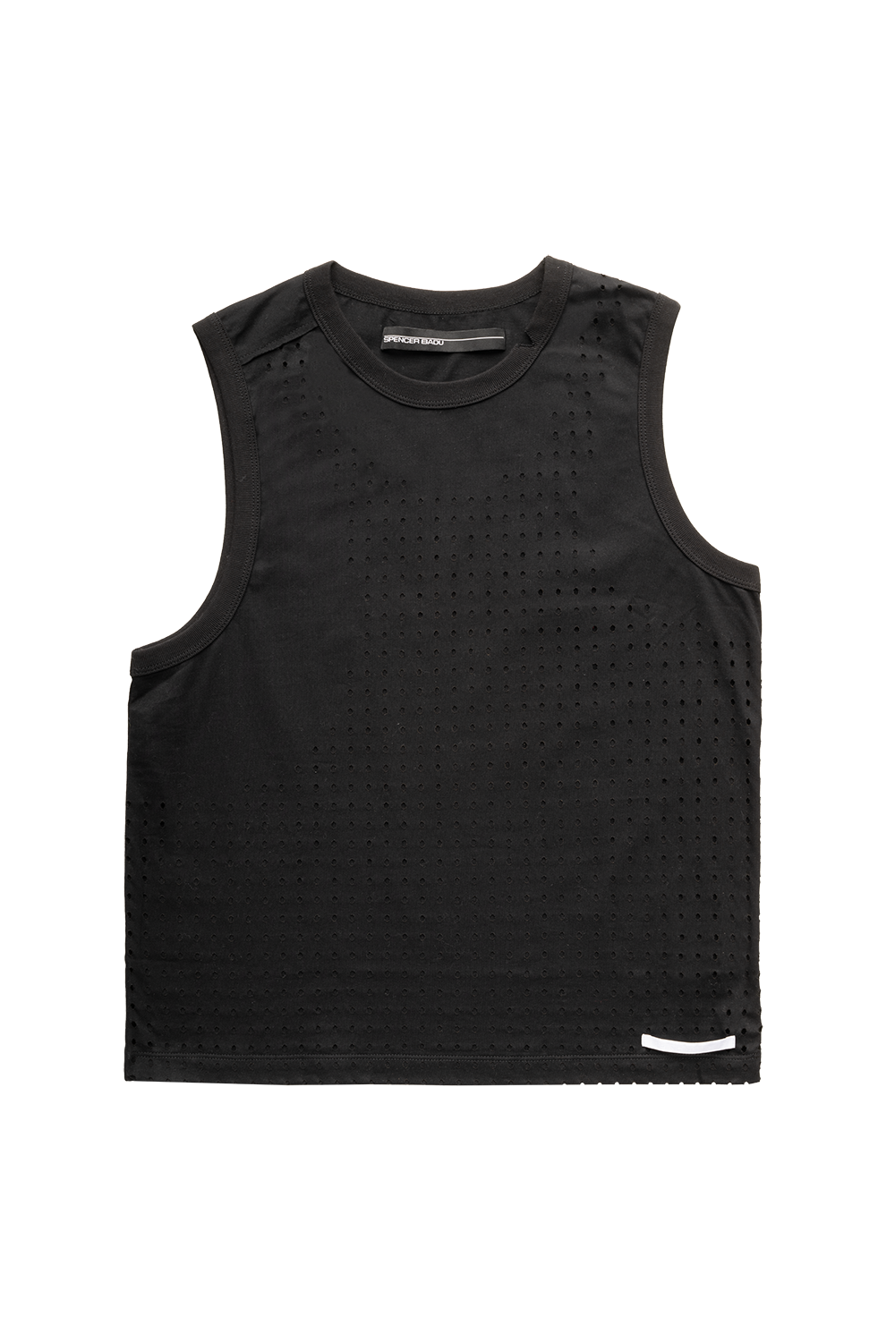 LASER CUT TANK TOP IN BLACK