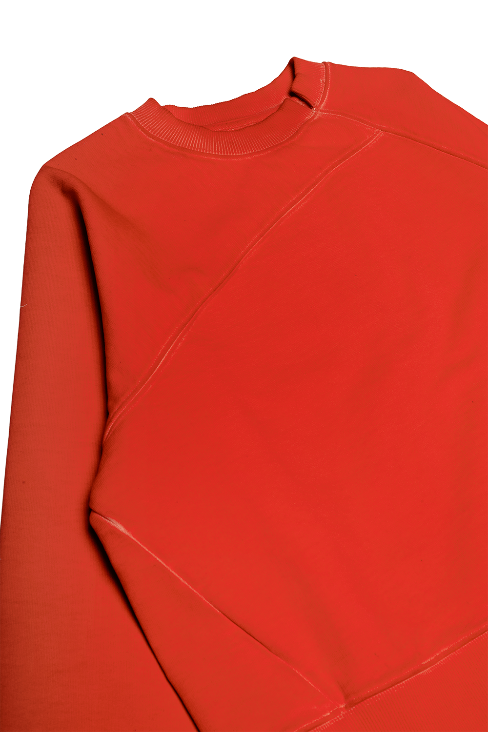 ASYMMETRICAL RAGLAN SWEATER IN RED