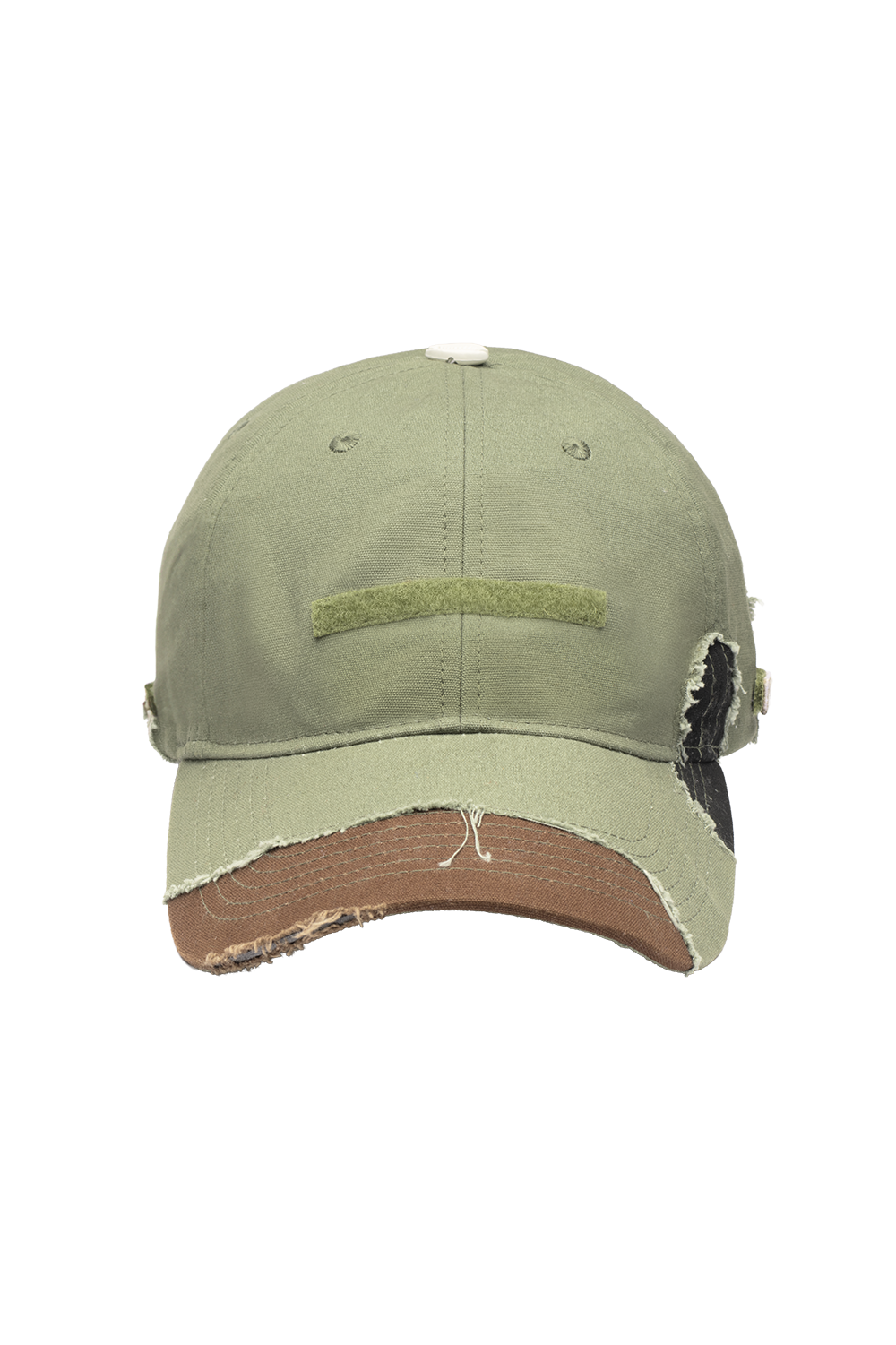 DISTRESSED CAMO CAP IN GREEN