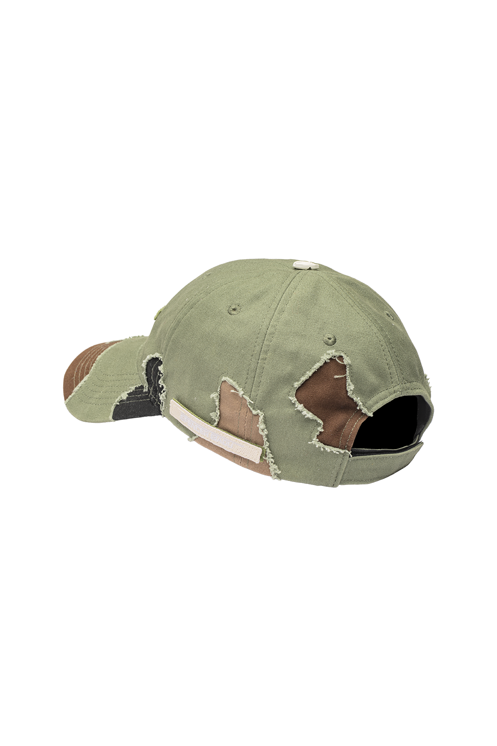 DISTRESSED CAMO CAP IN GREEN