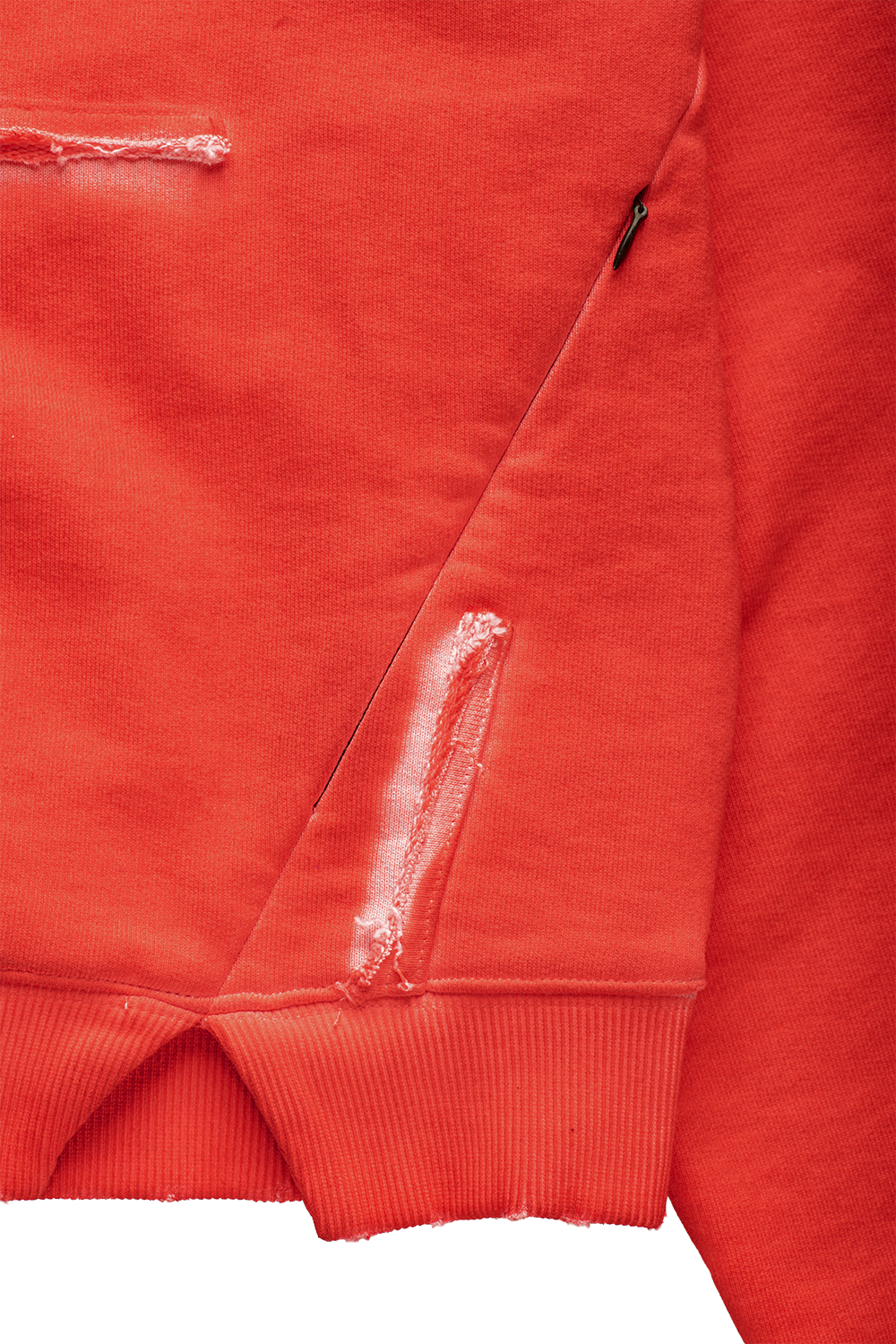 ASYMMETRICAL RAGLAN HOODIE IN RED