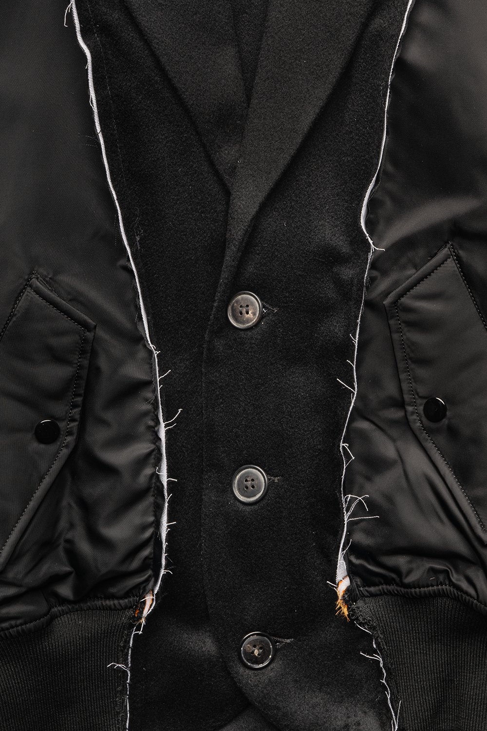 BLACK ALPHA INDUSTRIES REWORKED BOMBER JACKET