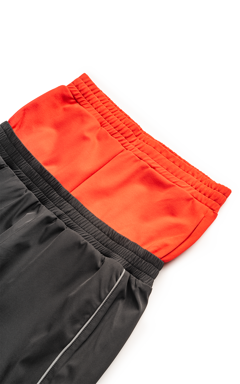 BLACK DOUBLE WAIST TRACK PANTS