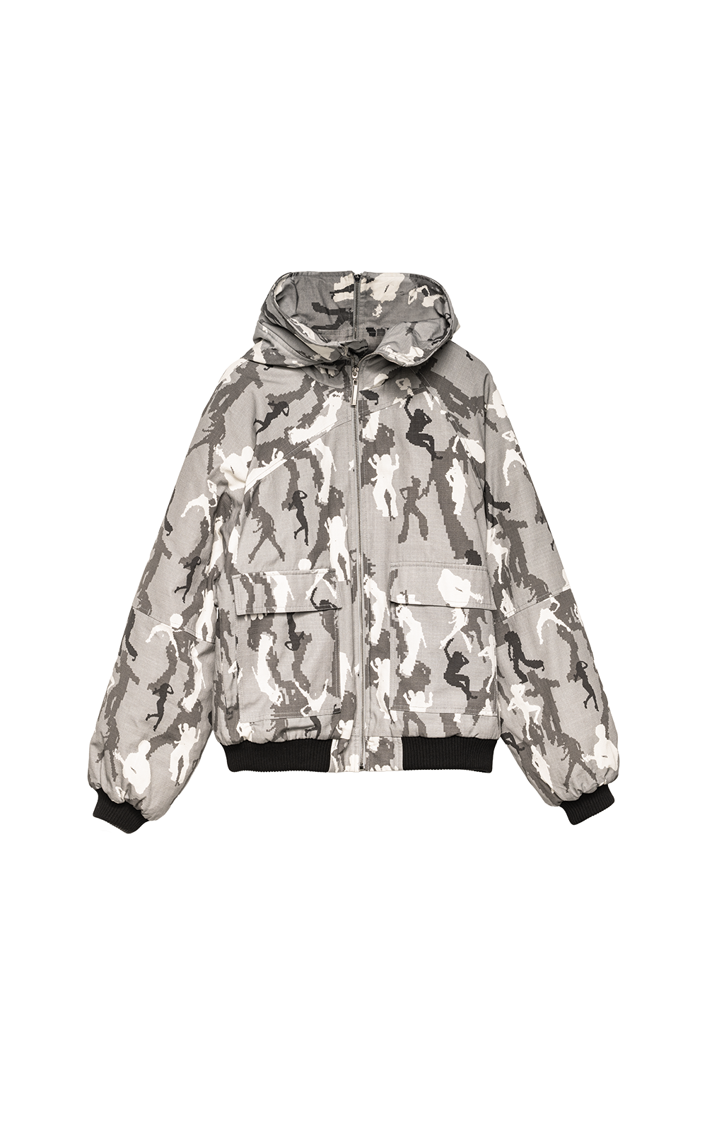 GRAY CAMO BOMBER JACKET