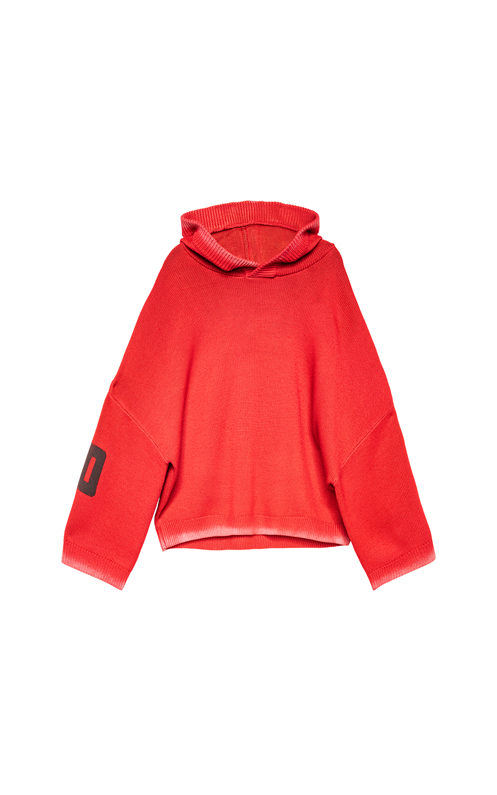 RED KNIT HOODIE