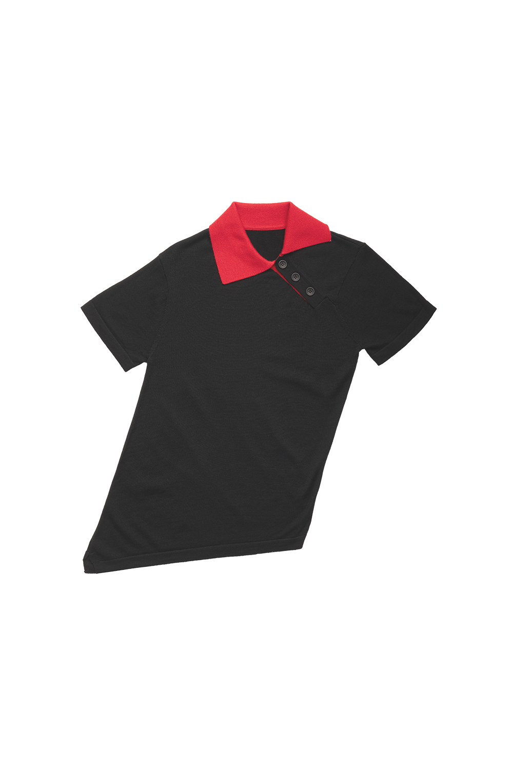 TWISTED KNIT POLO IN BLACK