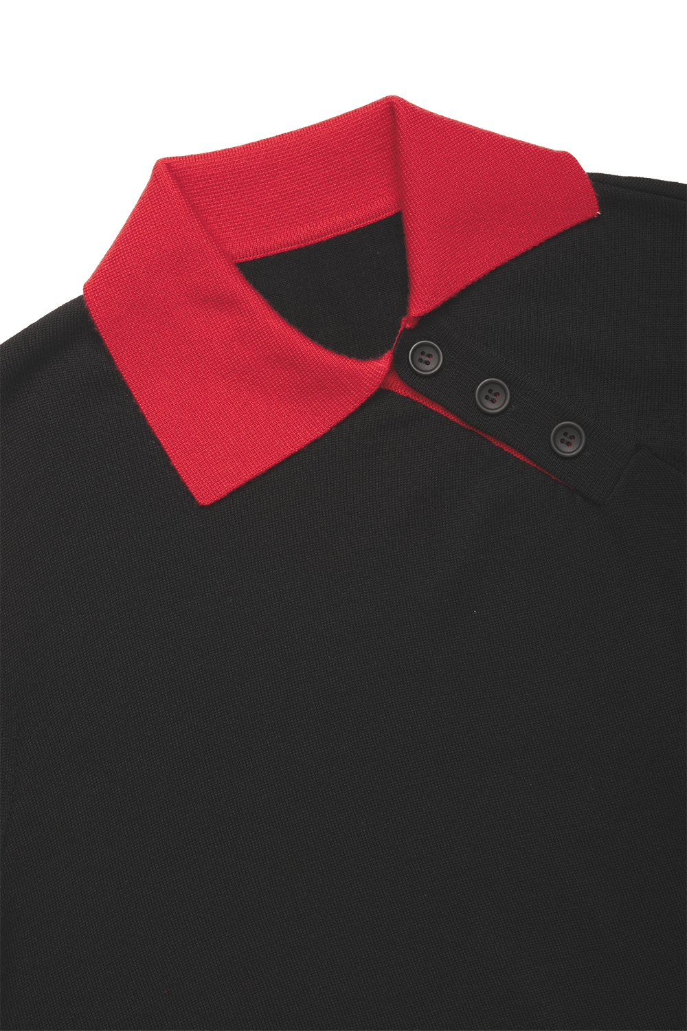 TWISTED KNIT POLO IN BLACK