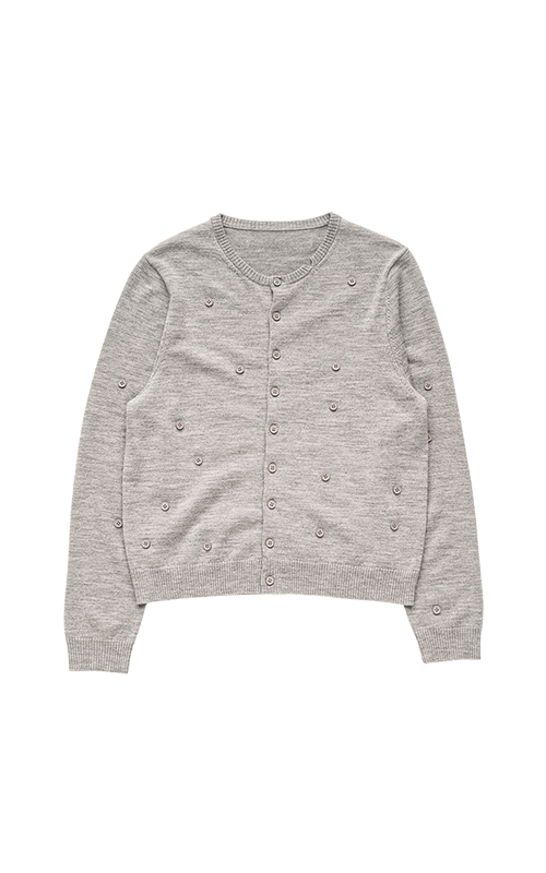 GRAY BUTTON CARDIGAN