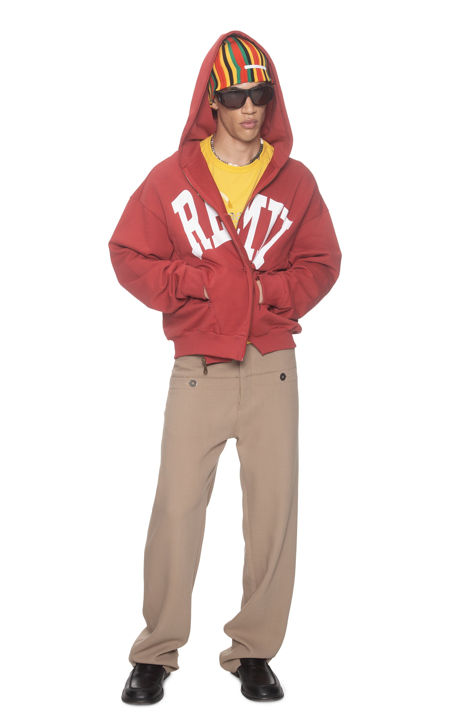 REMIX HOODIE IN BURGUNDY