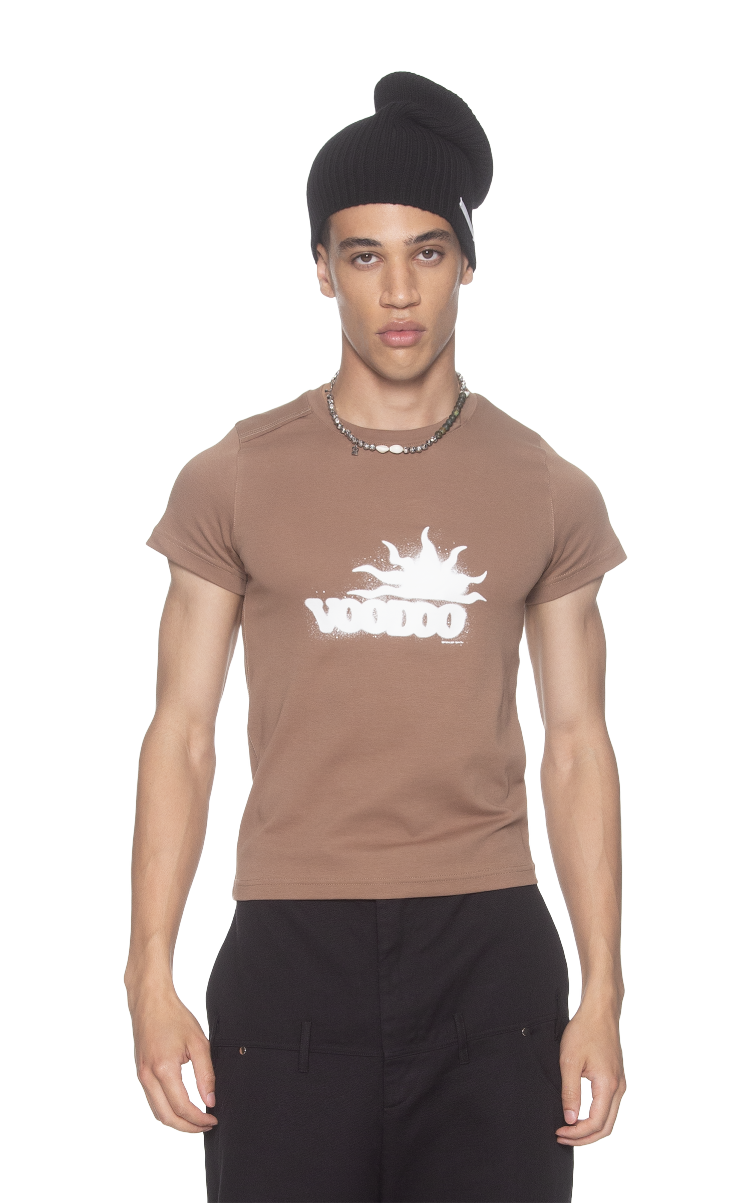VOODOO FITTEED T-SHIRT IN BROWN