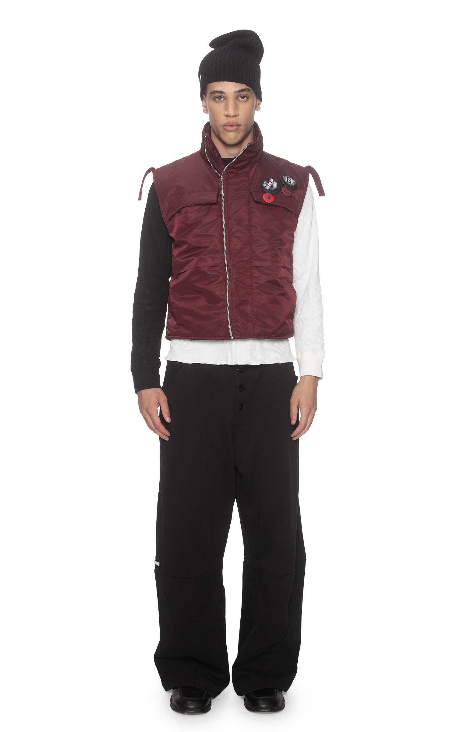 NYLON VEST IN BURGUNDY
