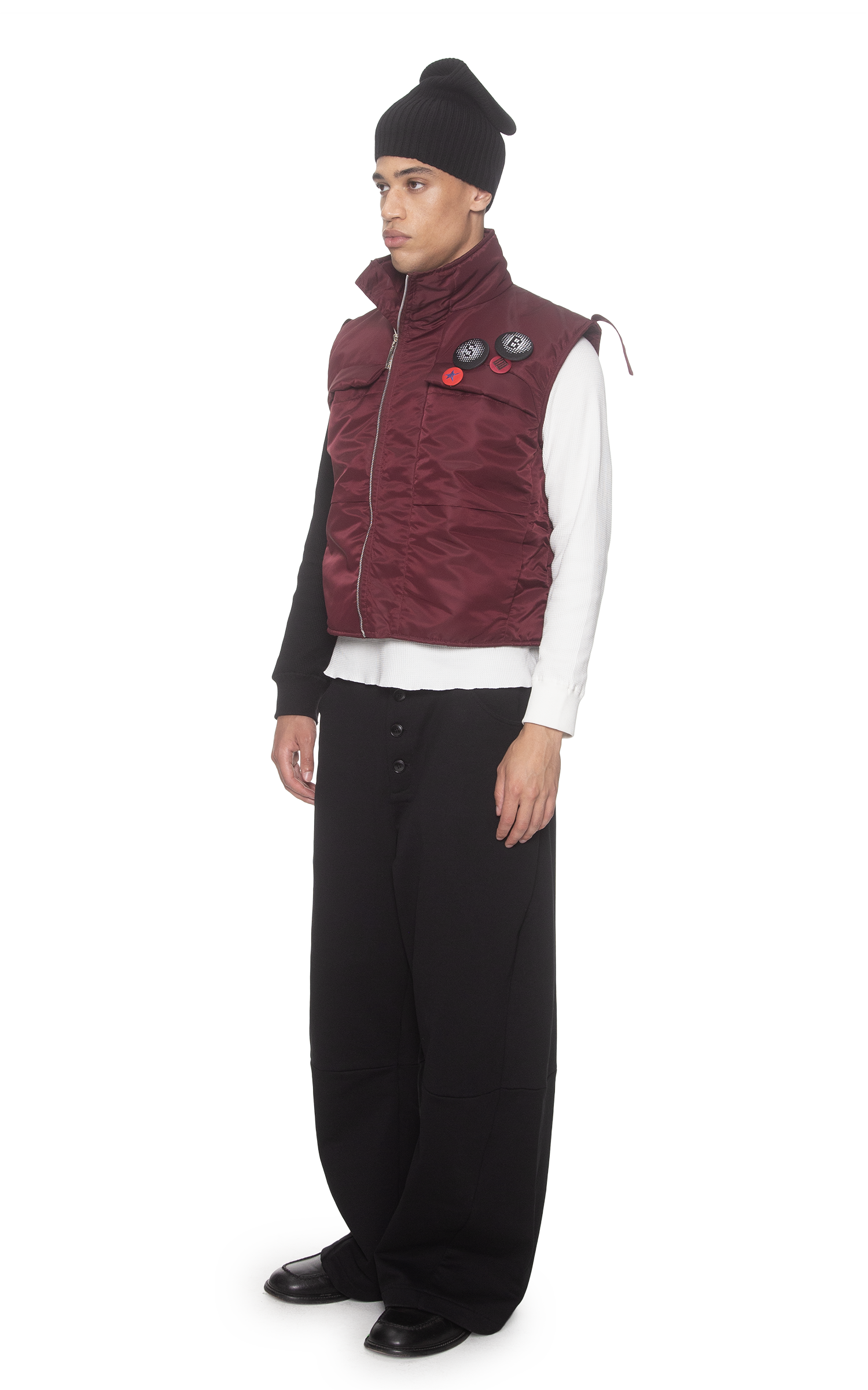 NYLON VEST IN BURGUNDY