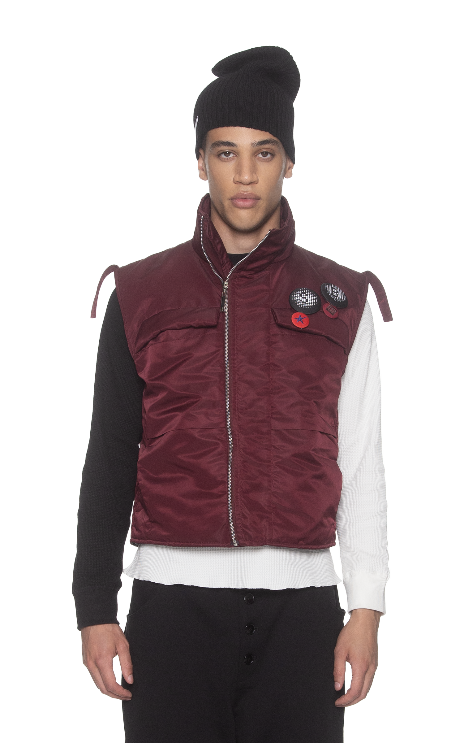NYLON VEST IN BURGUNDY