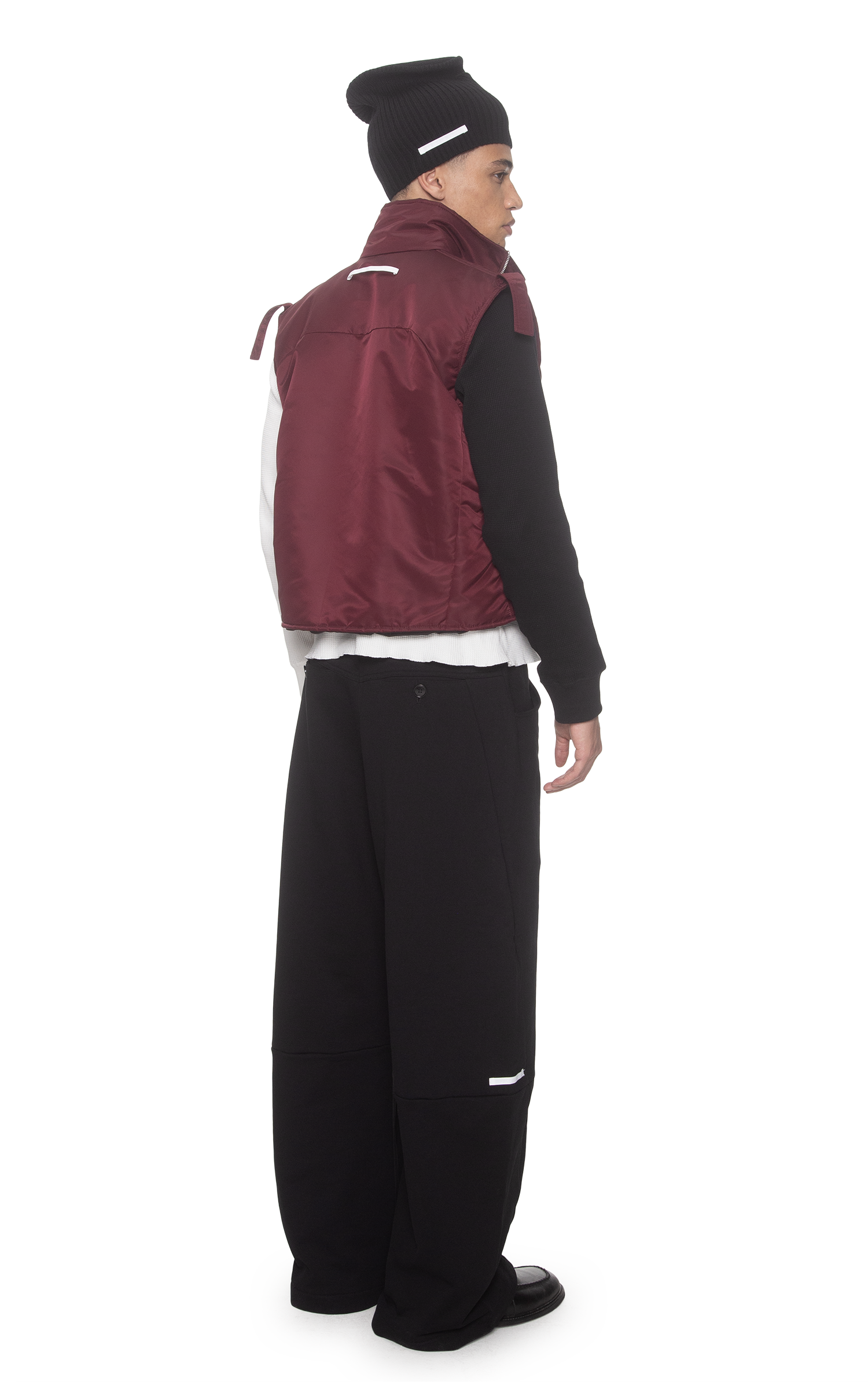NYLON VEST IN BURGUNDY