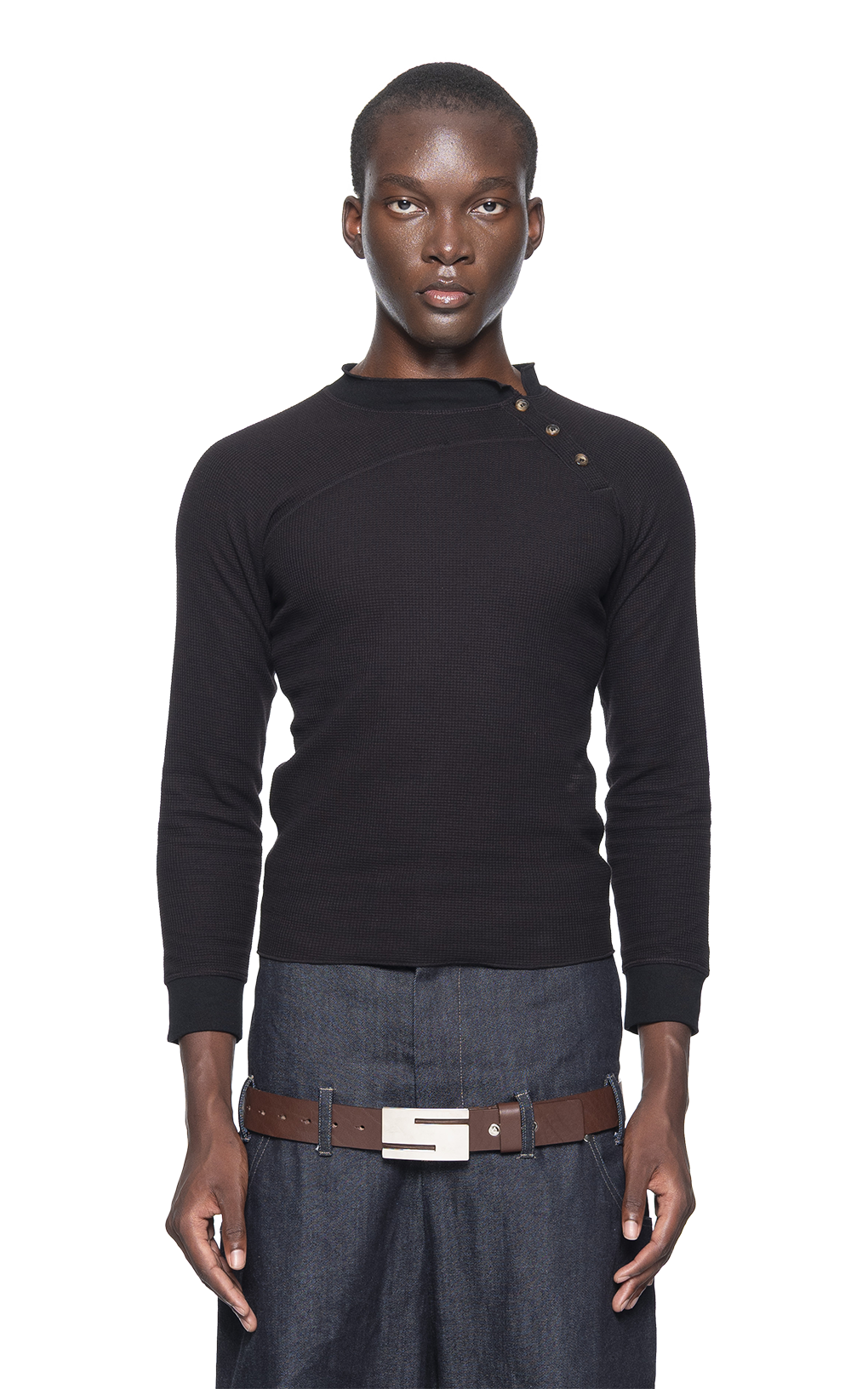 BLACK TWISTED HENLEY