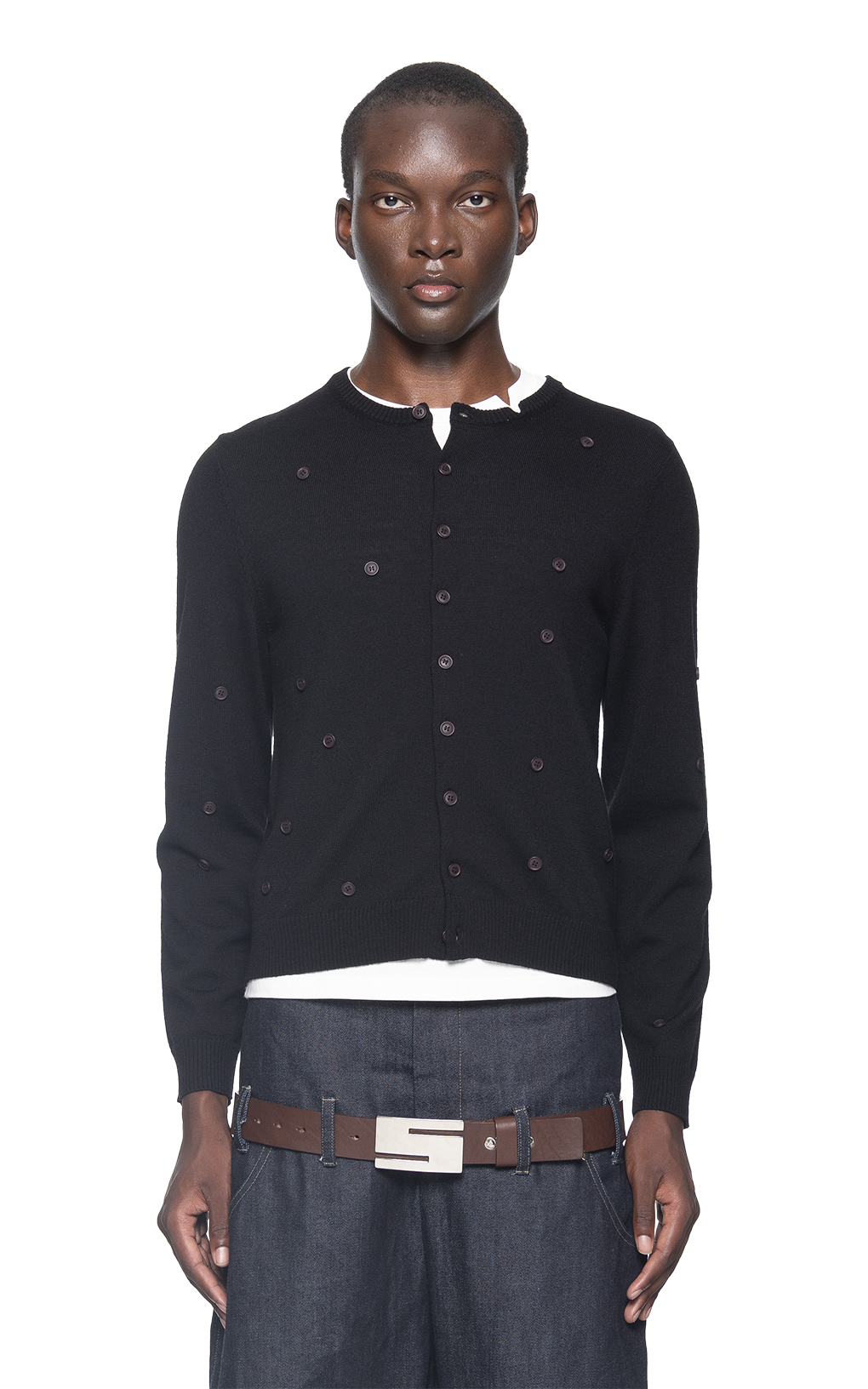 BLACK BUTTON CARDIGAN