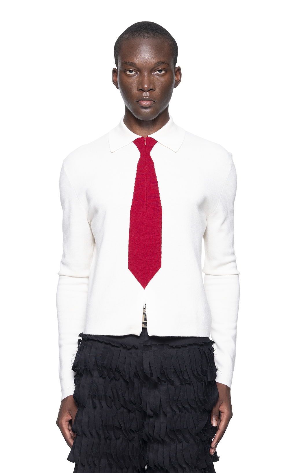 BURGUNDY KNIT TIE POLO