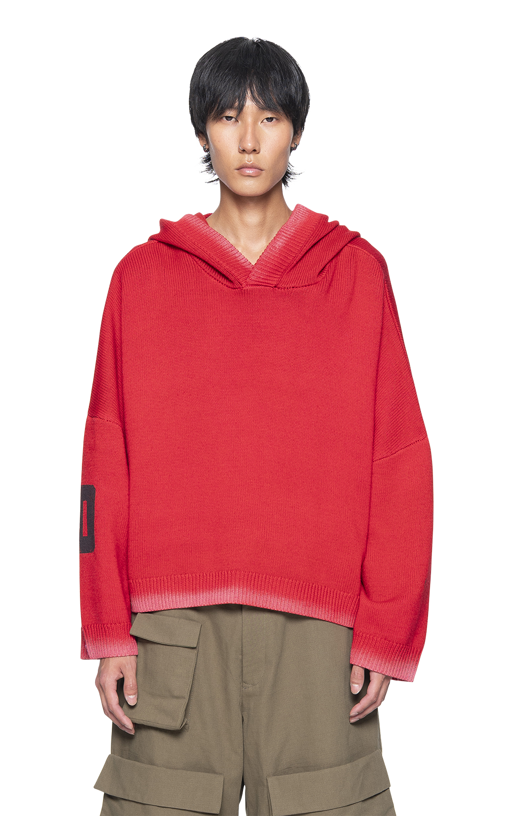 RED KNIT HOODIE