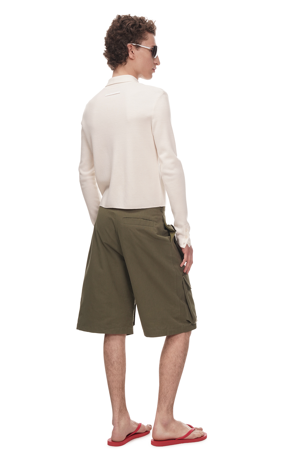 KNITTED TIE SHIRT IN WHITE