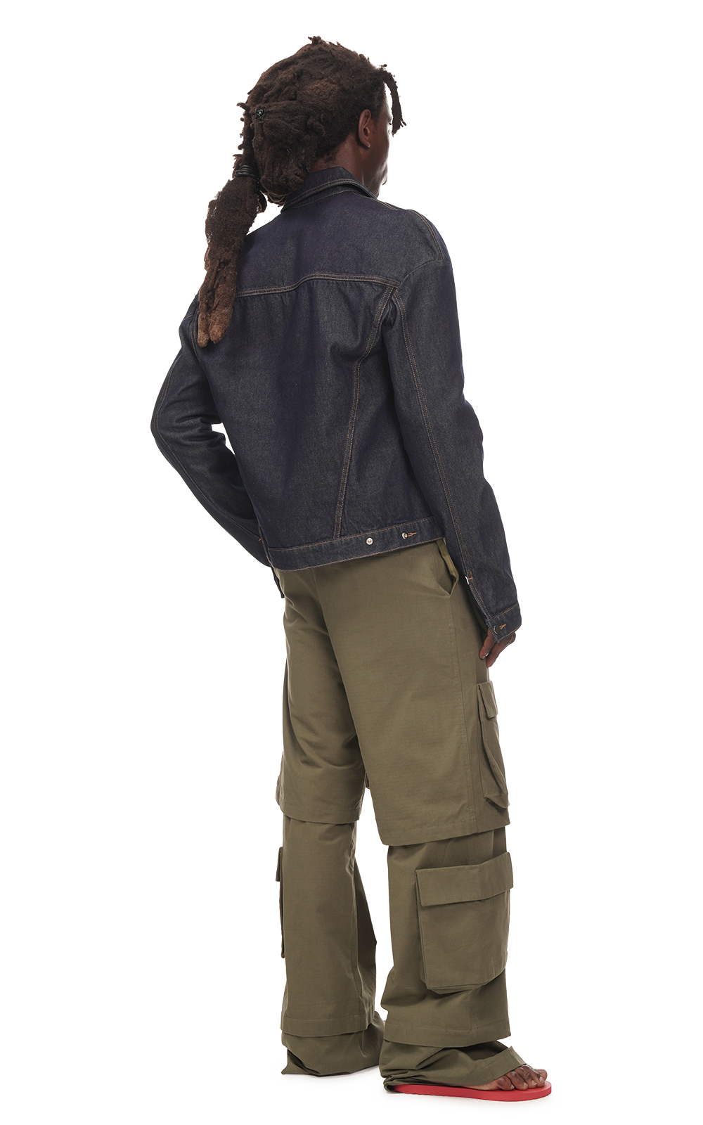 CROPPED DENIM JACKET IN NAVY