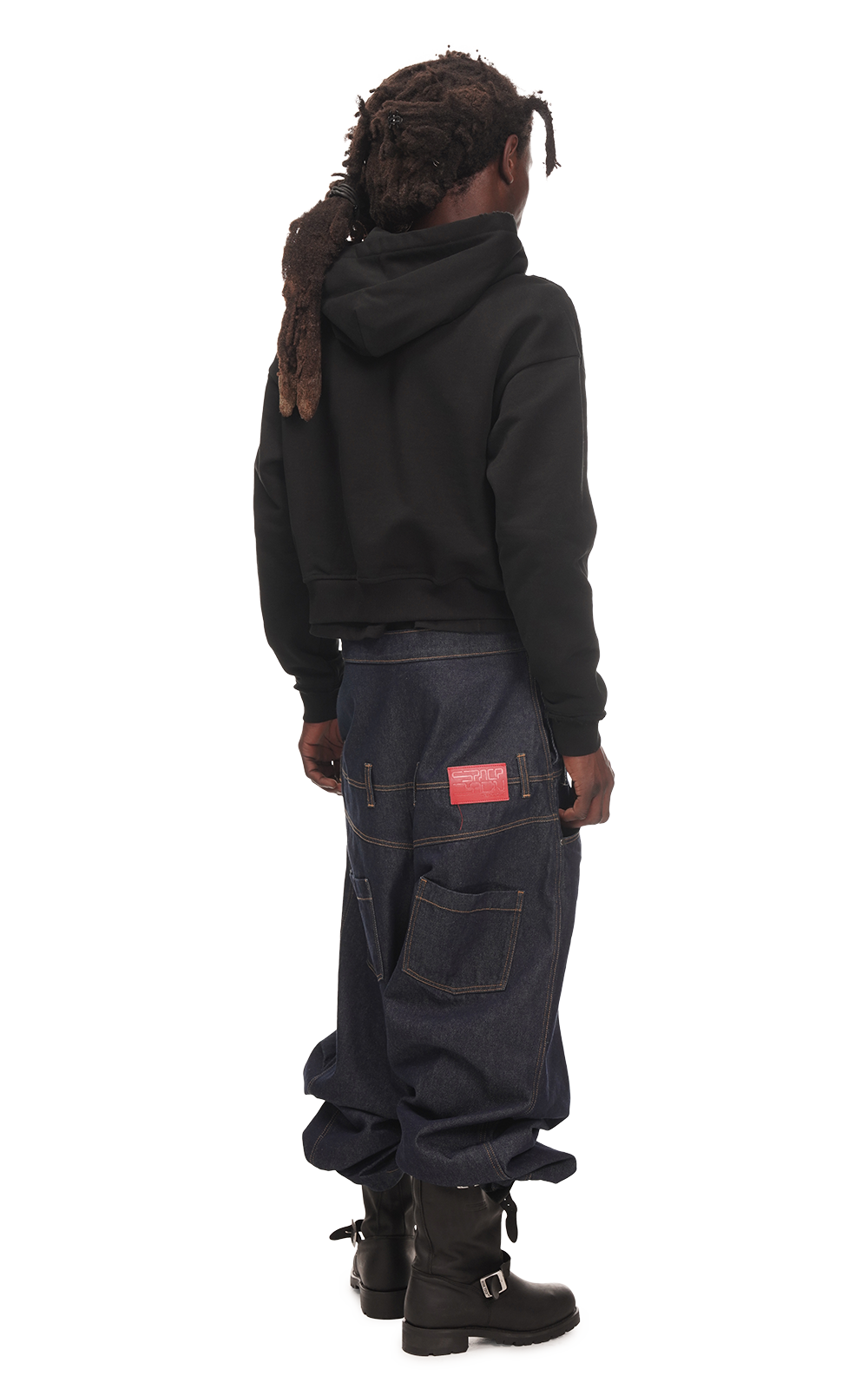 APPLIQUE BADU STAR HOODIE IN BLACK