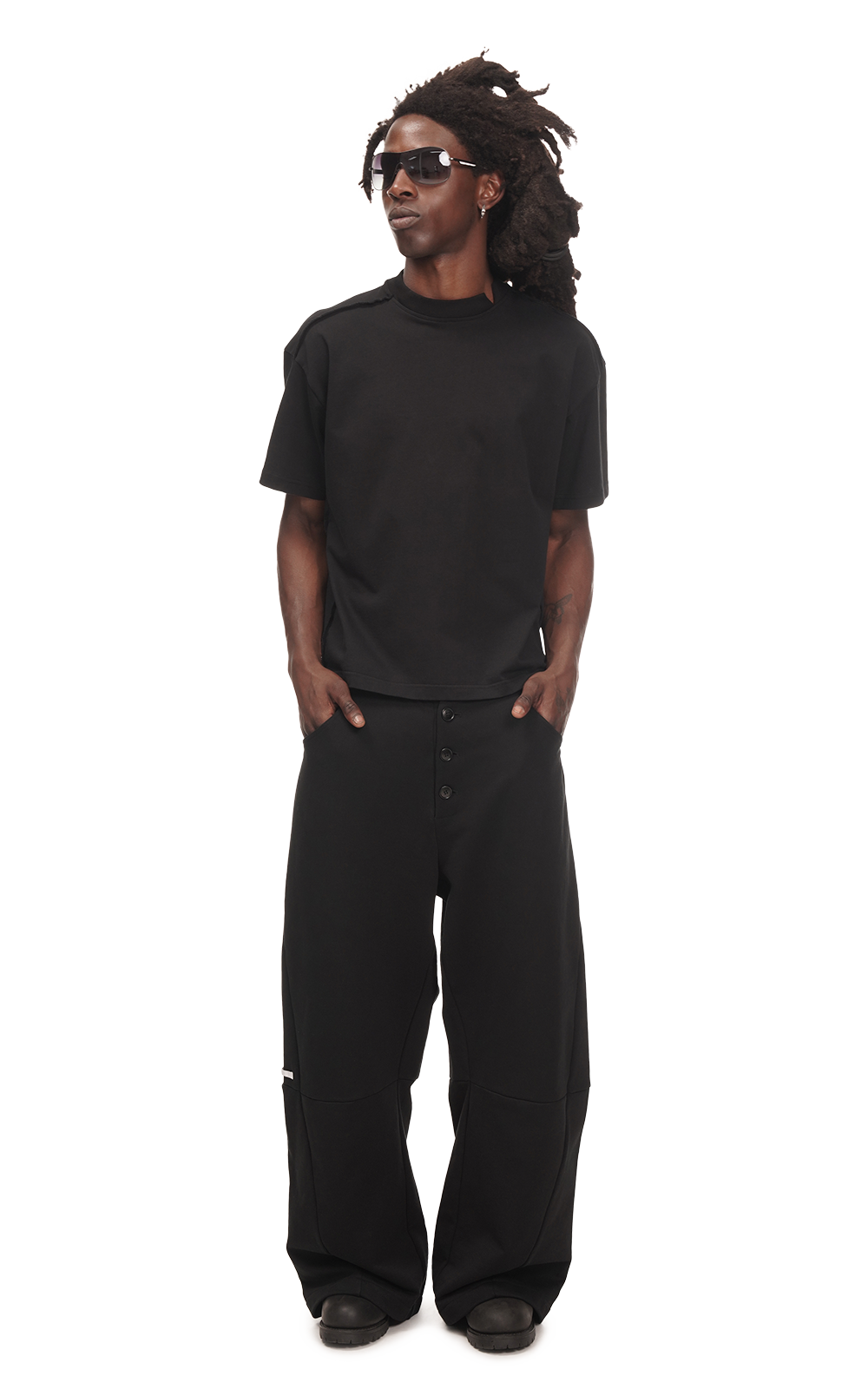 WIDE LOUNGE PANTS IN BLACK