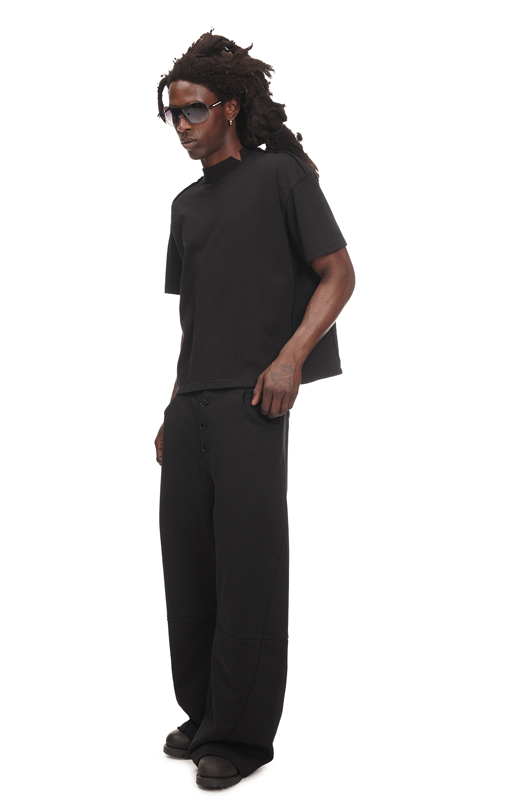 WIDE LOUNGE PANTS IN BLACK