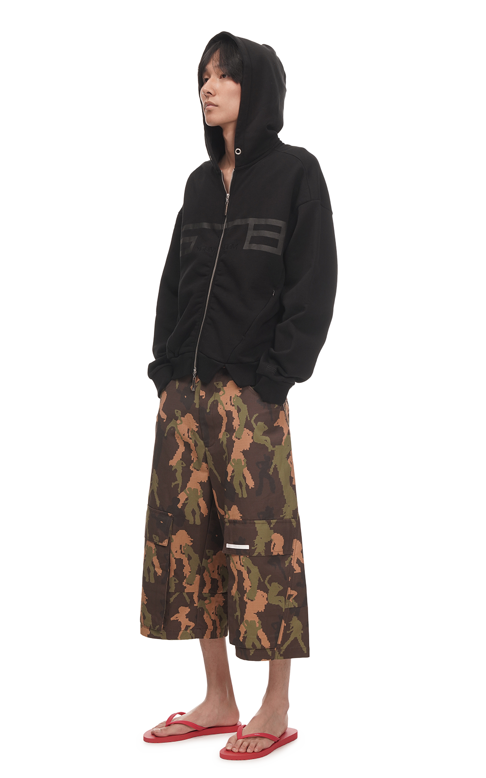 EMBROIDERED YOUNIFORM HOODIE IN BLACK
