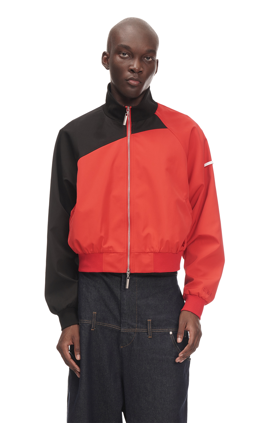 ASYMMETRICAL TRACK JACKET IN RED