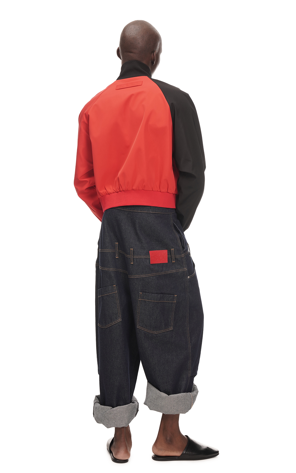 ASYMMETRICAL TRACK JACKET IN RED