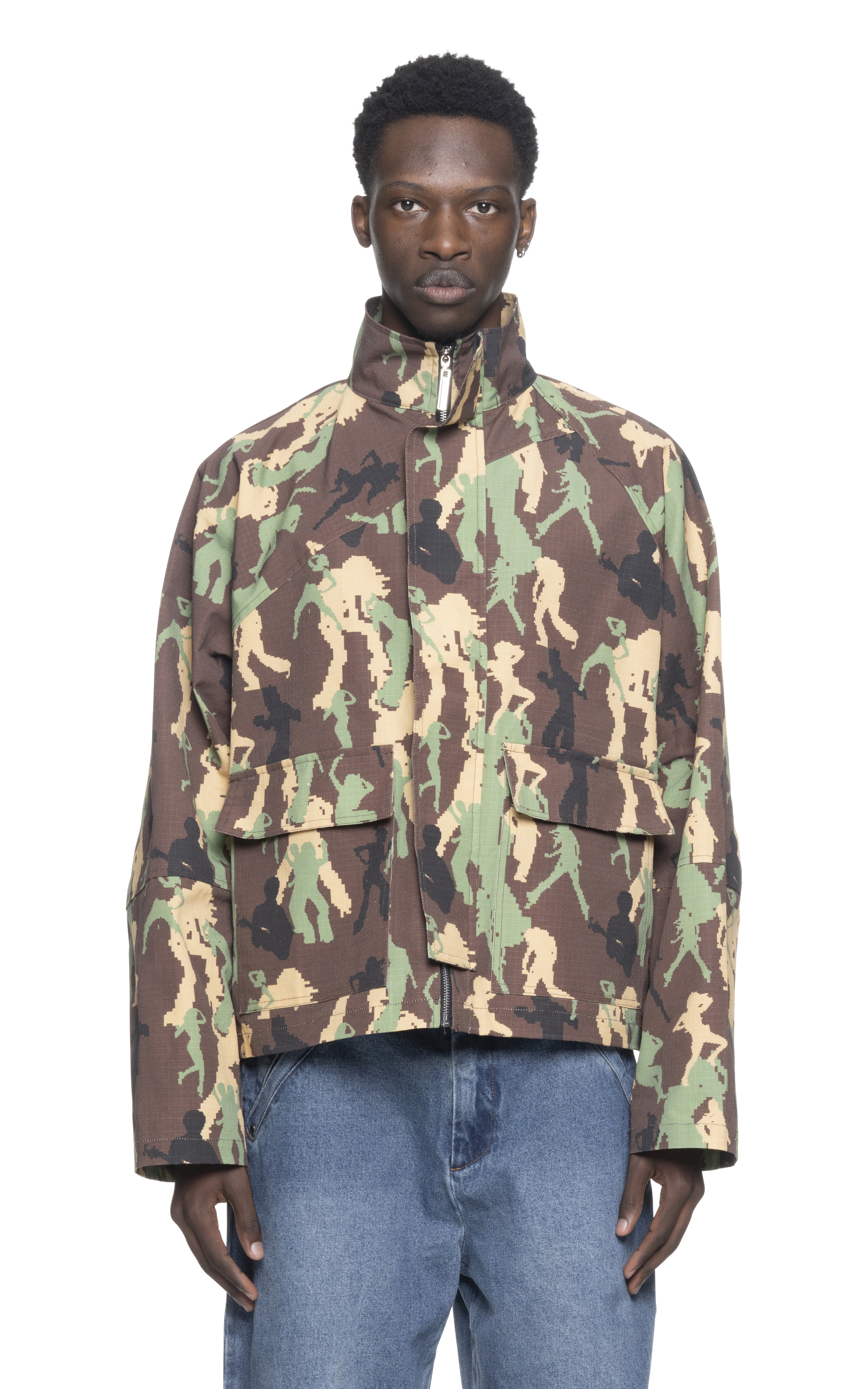 BROWN CAMO CARGO JACKET