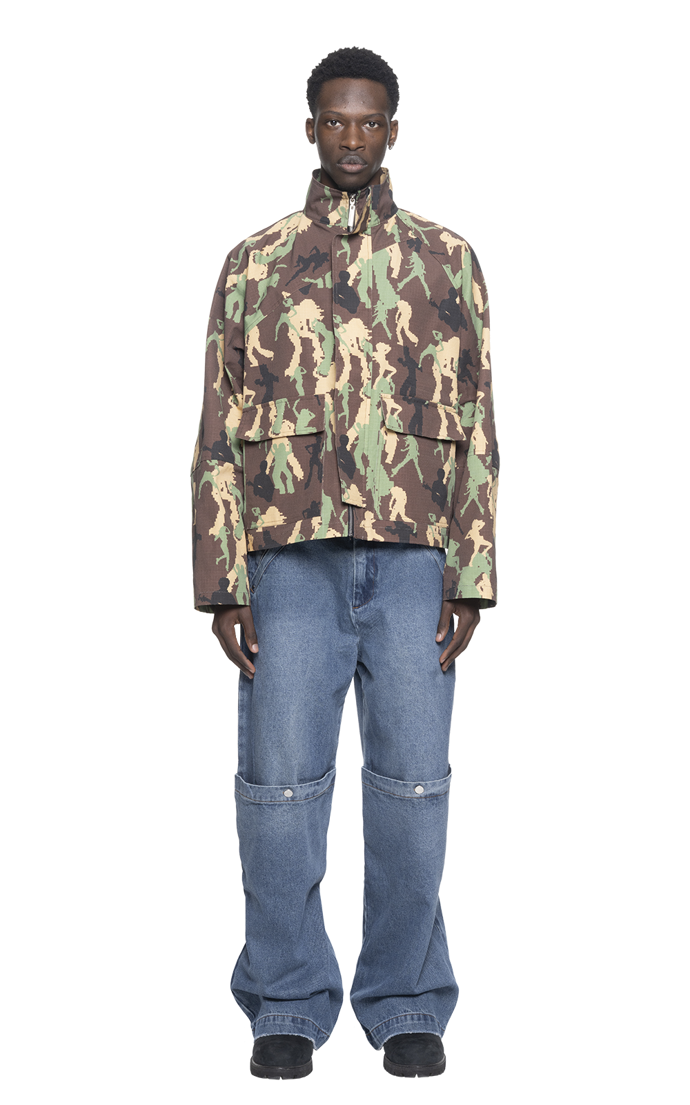 BROWN CAMO CARGO JACKET