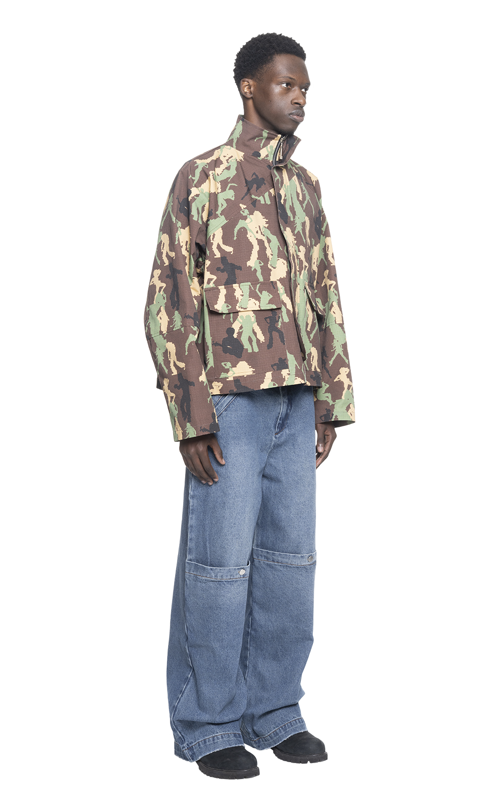 BROWN CAMO CARGO JACKET