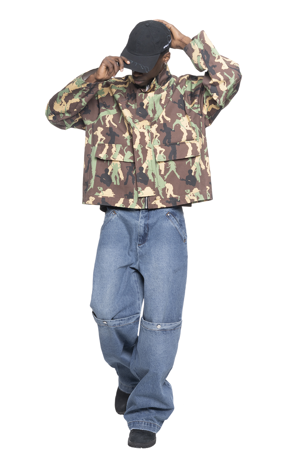 BROWN CAMO CARGO JACKET