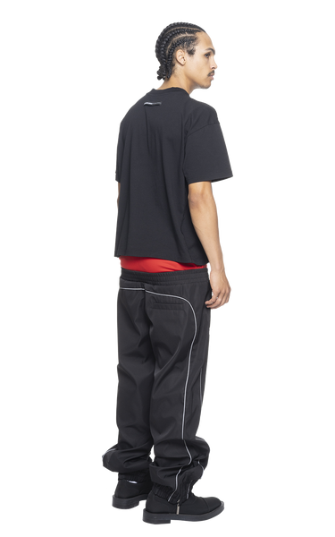 BLACK DOUBLE WAIST TRACK PANTS – SPENCER BADU