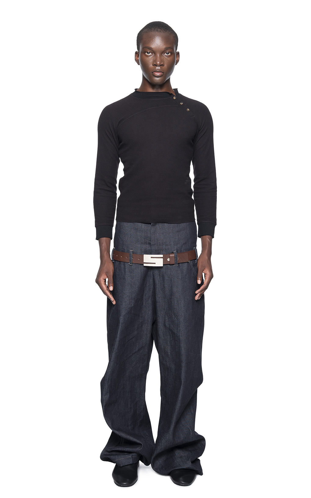 BLACK TWISTED HENLEY