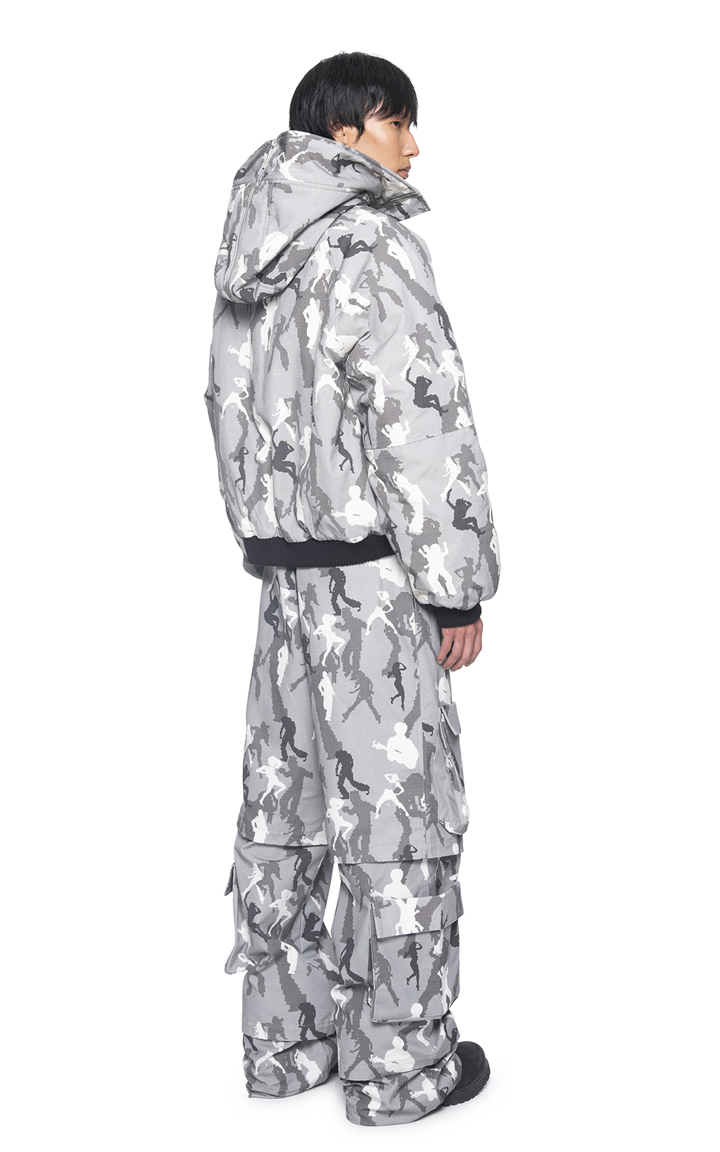 GRAY CAMO BOMBER JACKET