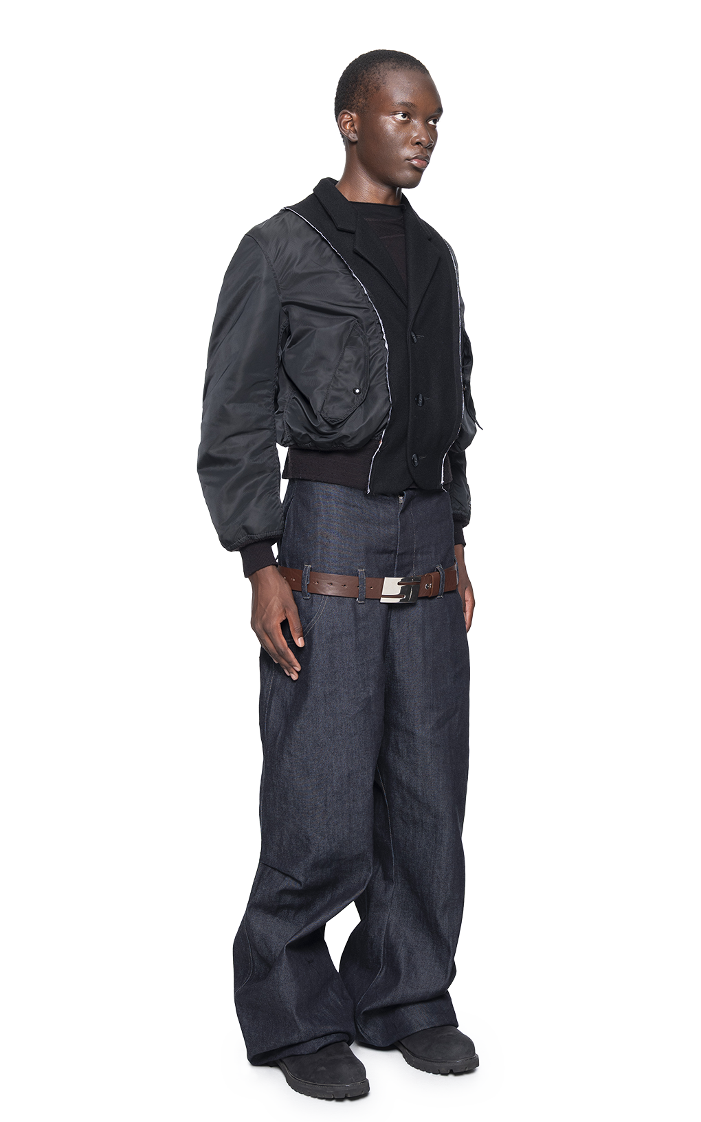 BLACK ALPHA INDUSTRIES REWORKED BOMBER JACKET