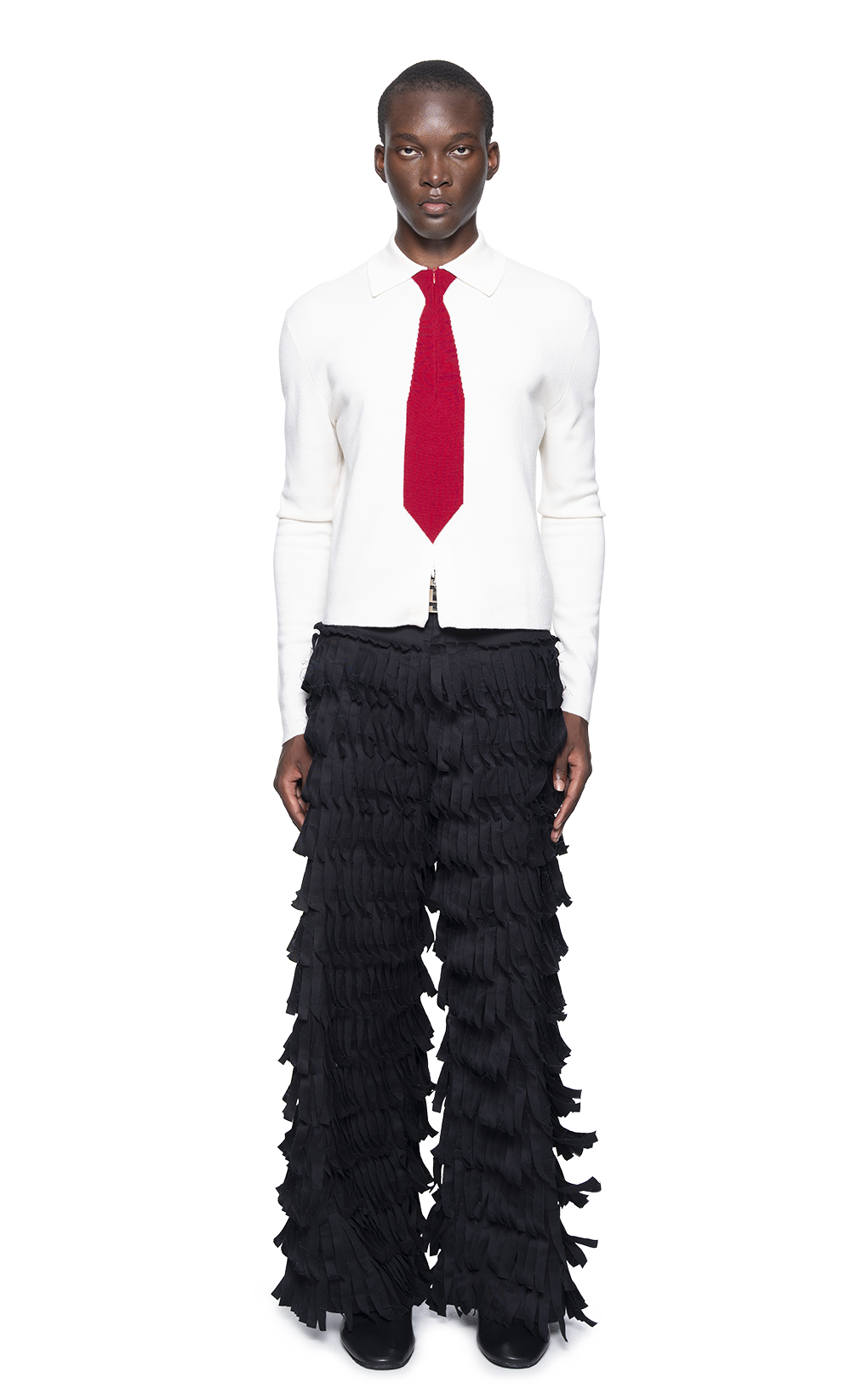 BURGUNDY KNIT TIE POLO