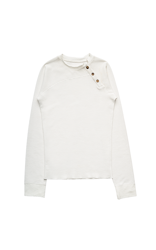 WHITE TWISTED HENLEY