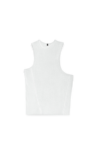 Load image into Gallery viewer, WHITE ASYMMETRICAL TANK TOP
