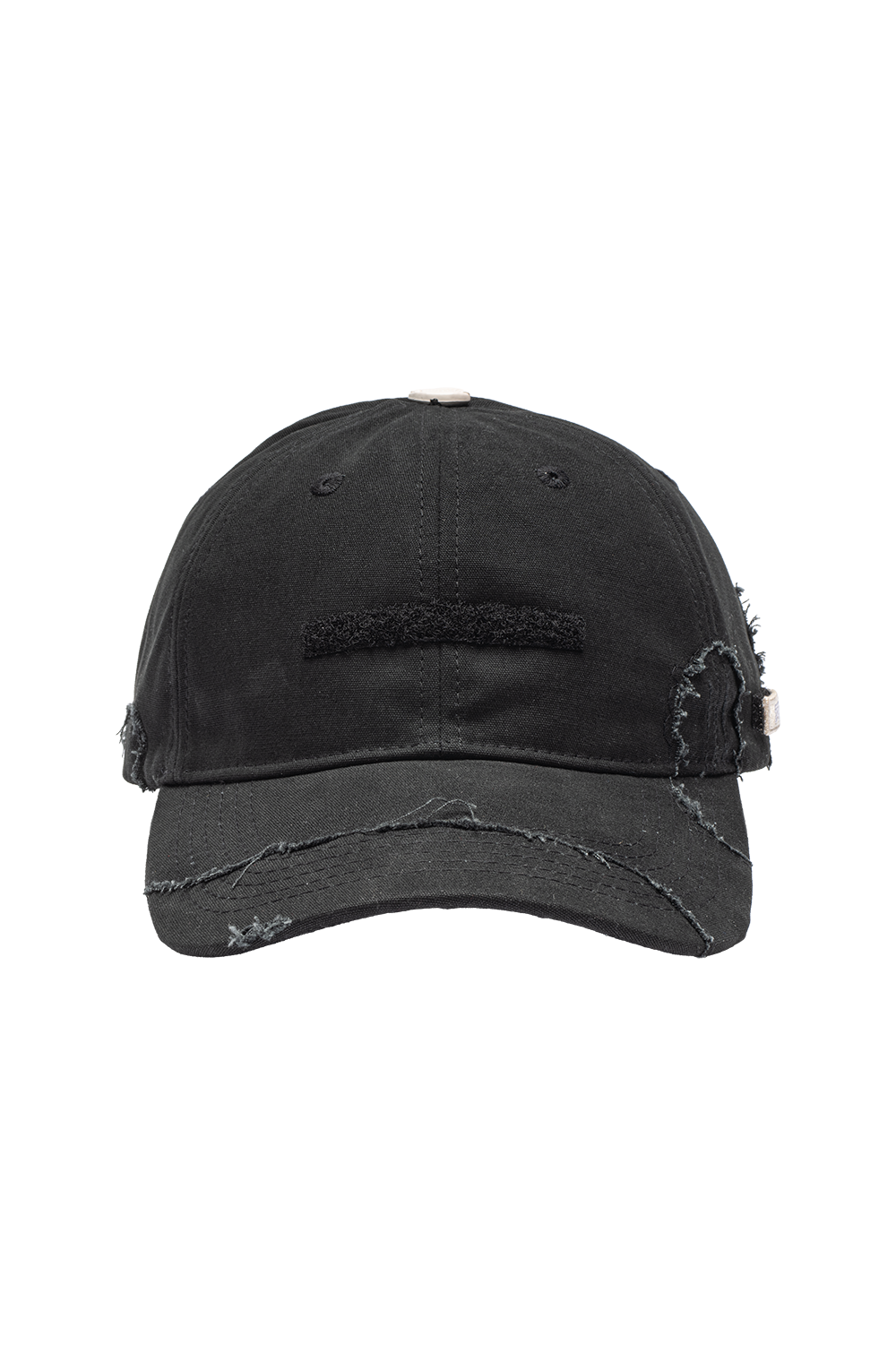 DISTRESSED CAP IN BLACK CAMO