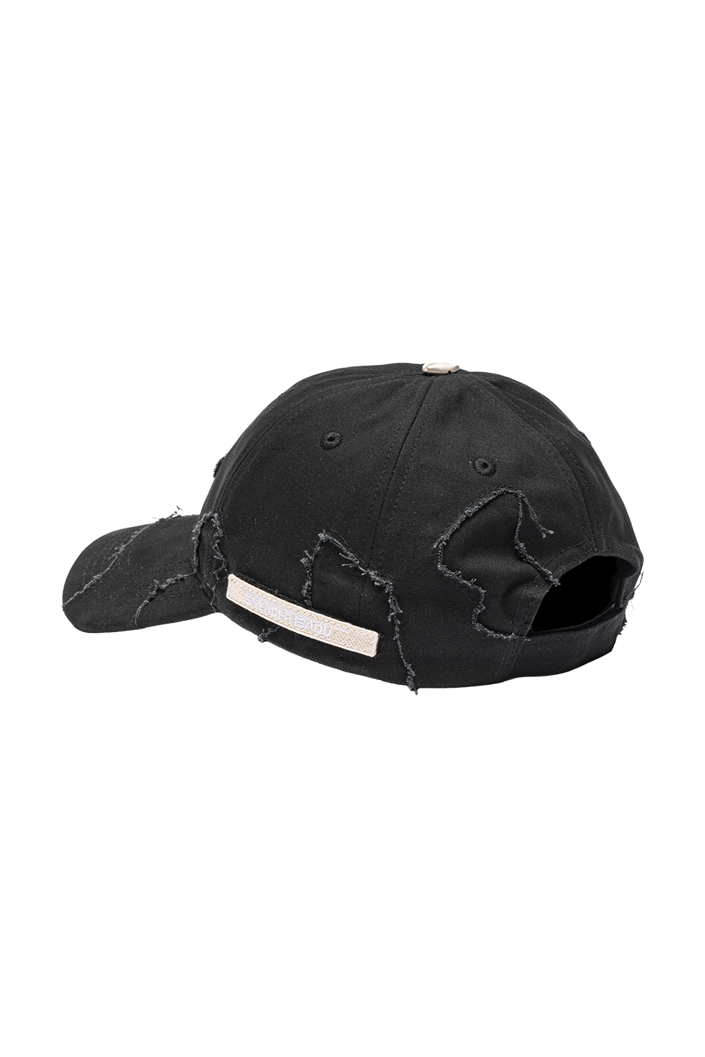 DISTRESSED CAP IN BLACK CAMO