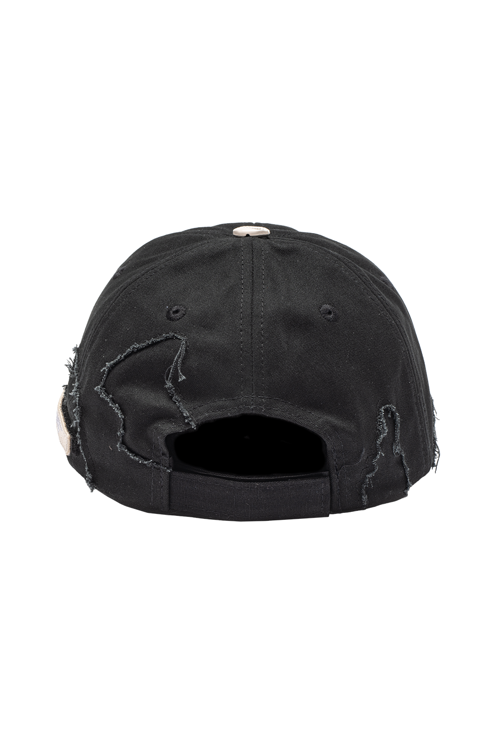 DISTRESSED CAP IN BLACK CAMO