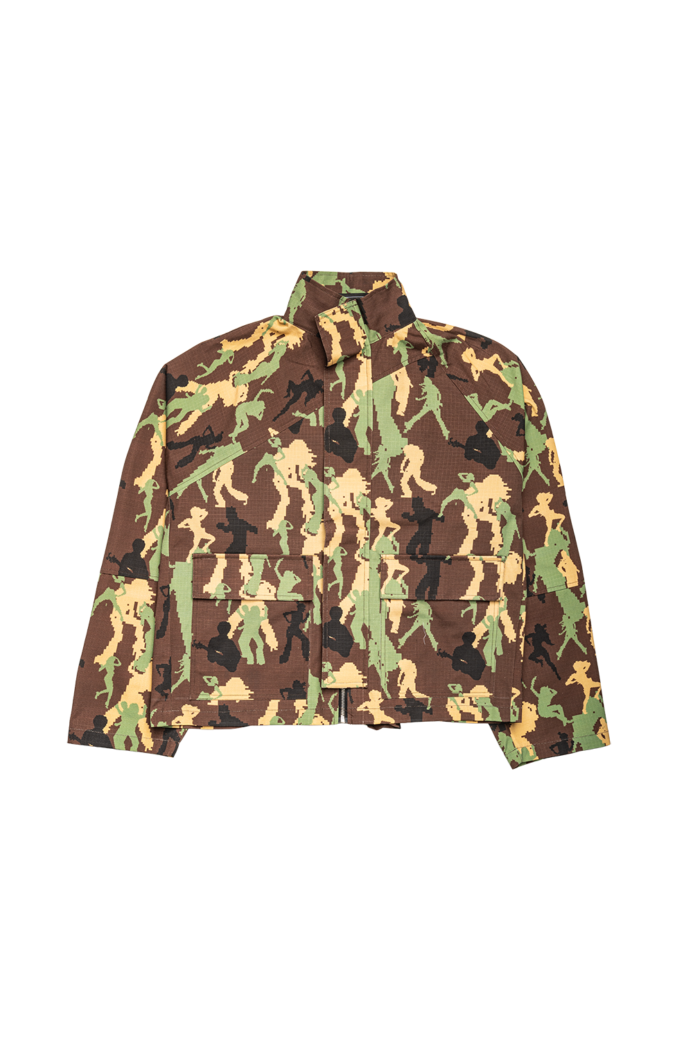 BROWN CAMO CARGO JACKET