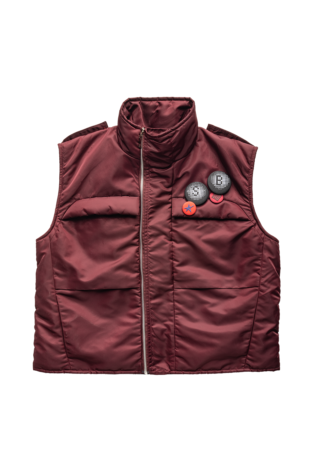 NYLON VEST IN BURGUNDY